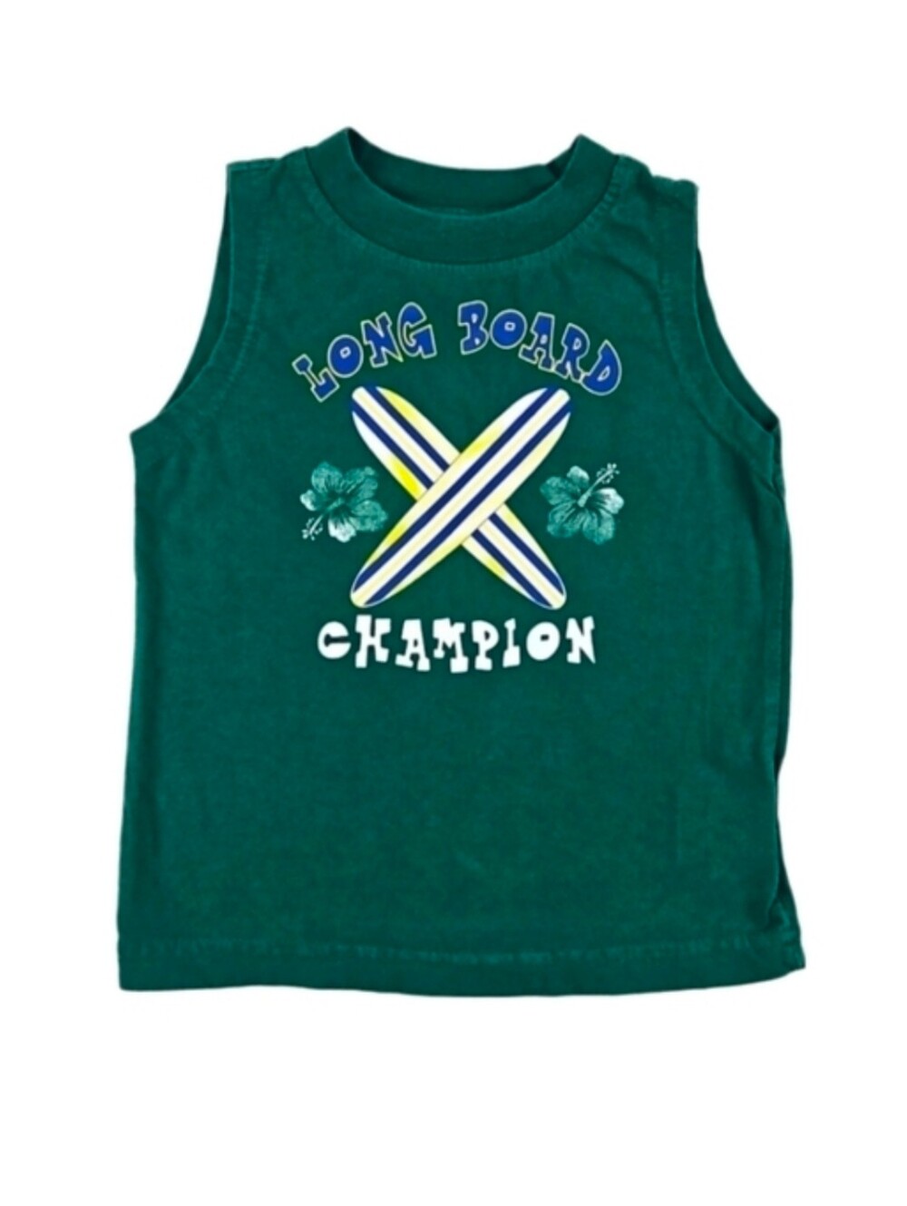 Baby 18 Months Tank Top Longboard Champion Green Surf Tee T-Shirt Organic Cotton